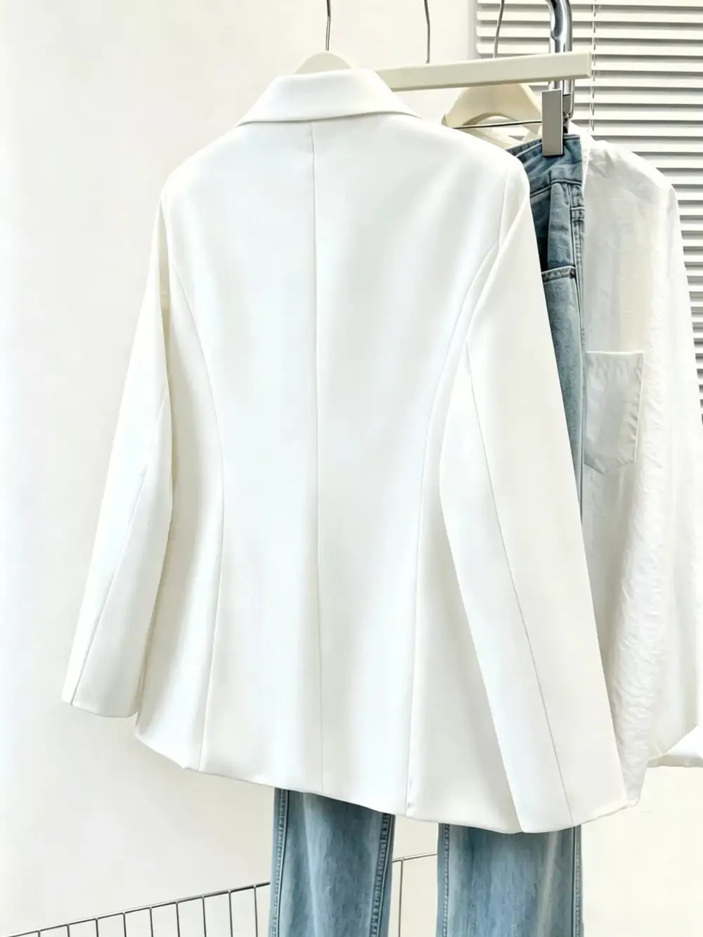 Refined Single-Breasted Lapel-Collar Blazer