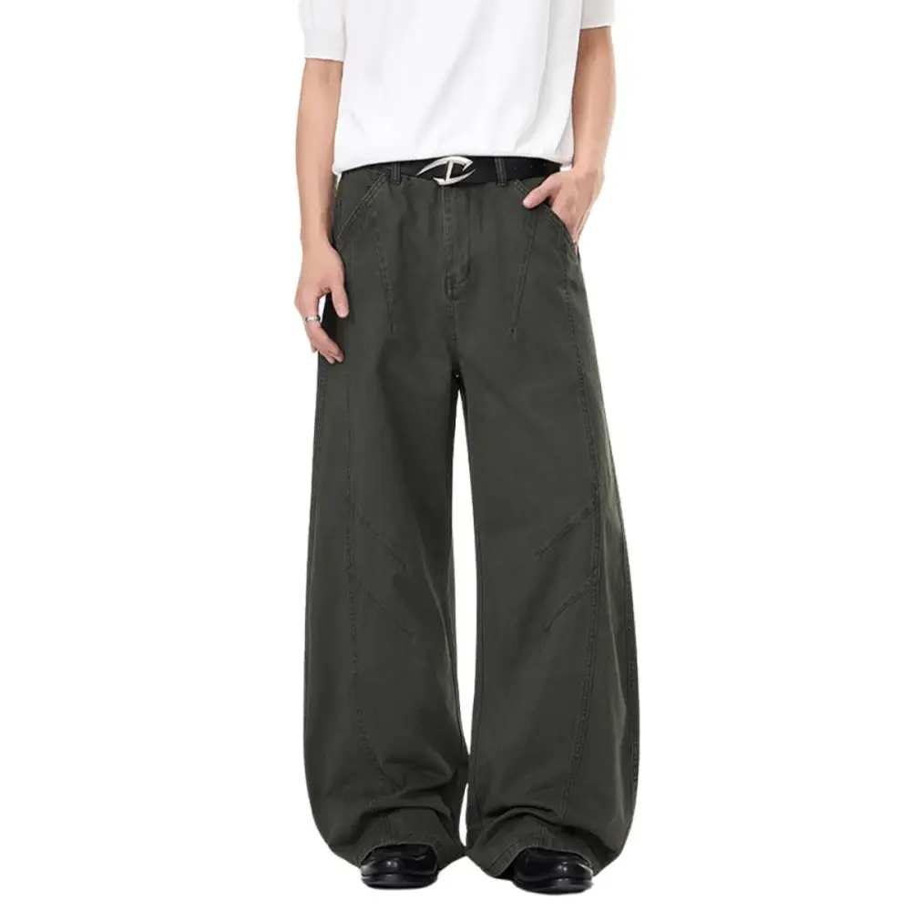 Vintage Washed Washed Curved Leg Men's Trousers