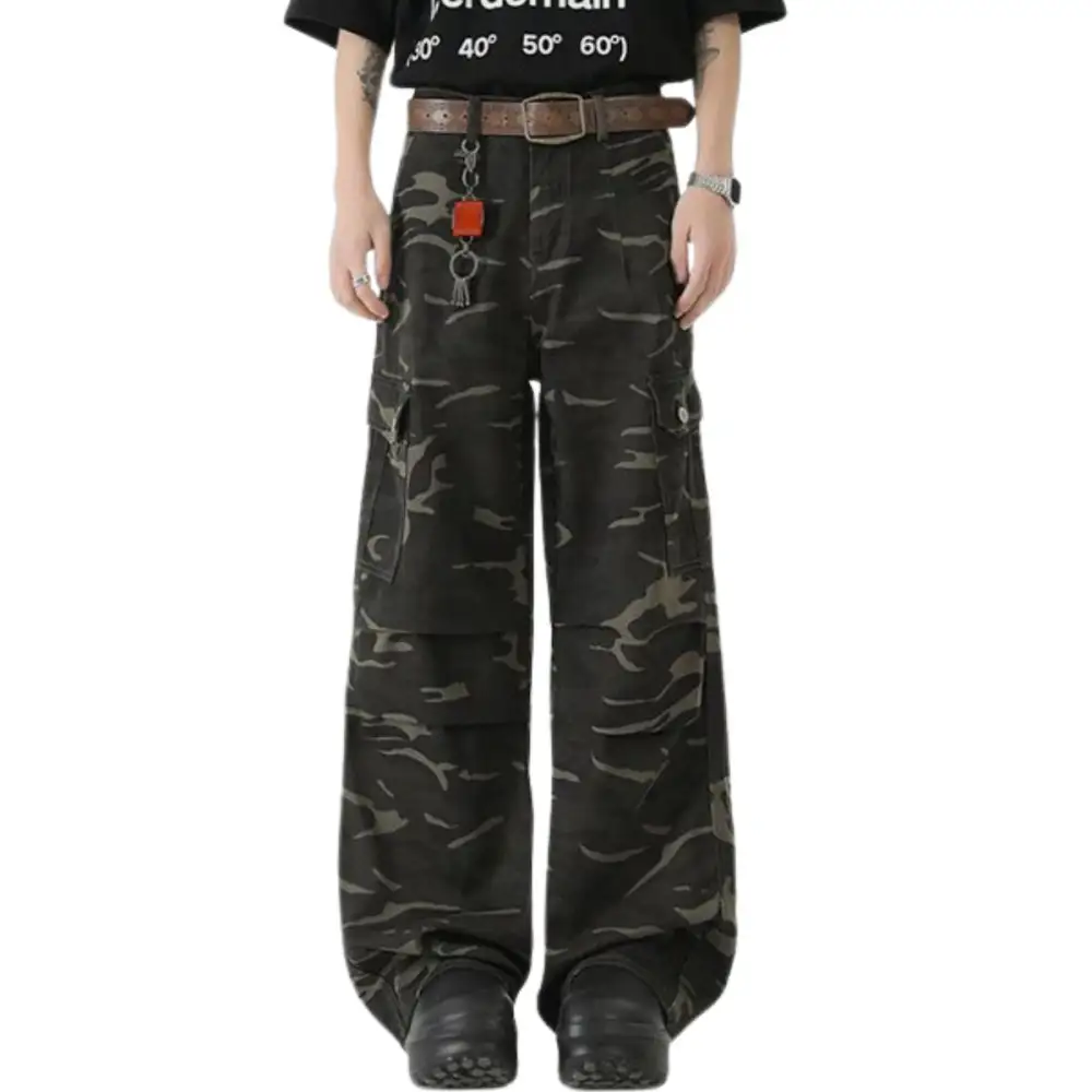 Relaxed Fit Utility Camouflage Men's Casual Pants