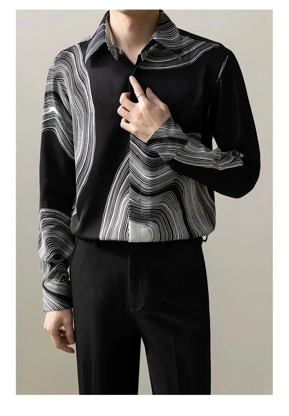 Abstract Print Long Sleeve Shirt