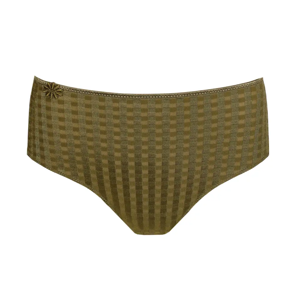 Women's Full Coverage Elastic Waistband Cotton Gusset Floral Embroidery Cotton Checkered Retro Detail Soft Fabric Stretch Fit Brief Panty