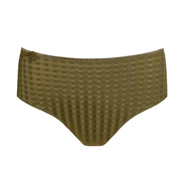 Women's Full Coverage Elastic Waistband Cotton Gusset Floral Embroidery Cotton Checkered Retro Detail Soft Fabric Stretch Fit Brief Panty