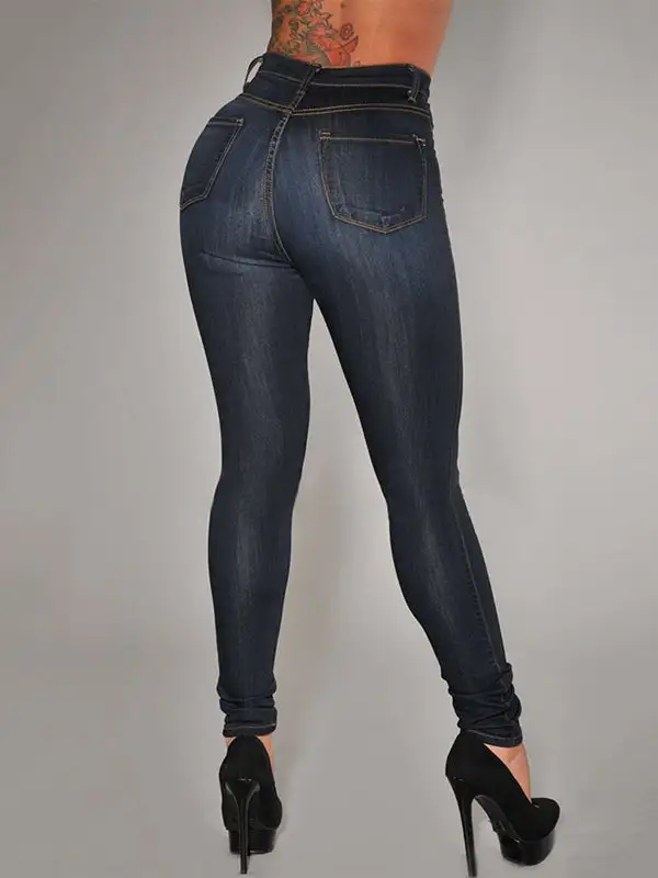 High Waist Skinny Fit Seamed Jeans