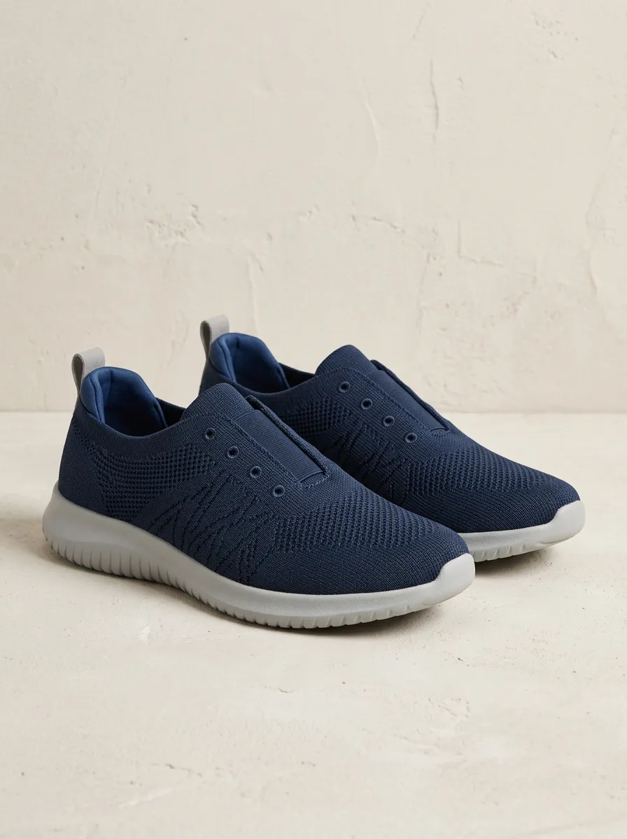 Signature Knit Knitted Sport Look Men's Stretch Canvas Shoes