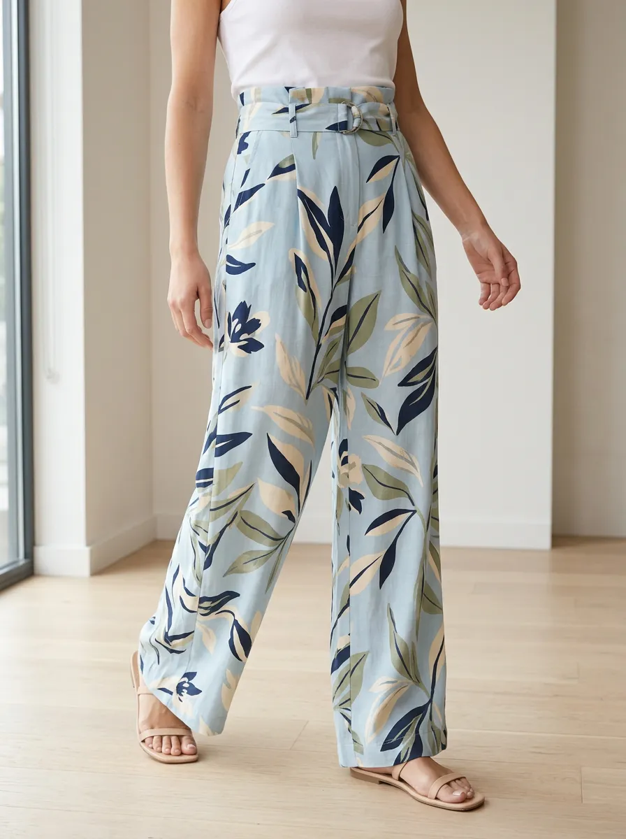 Women's Botanical Day Out Printed Wide Leg Pants