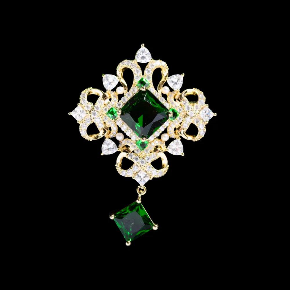 Vintage Rhinestone Drop Brooch