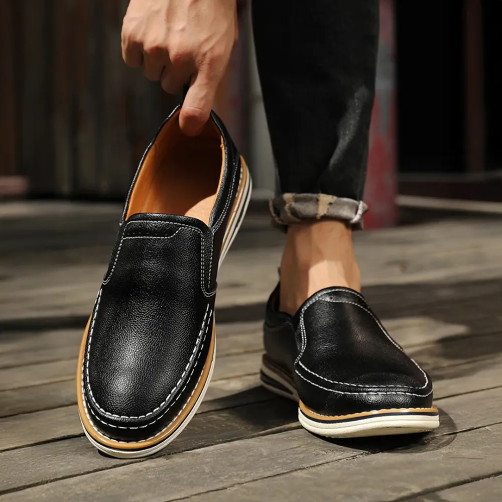 Leather Slip on Loafers