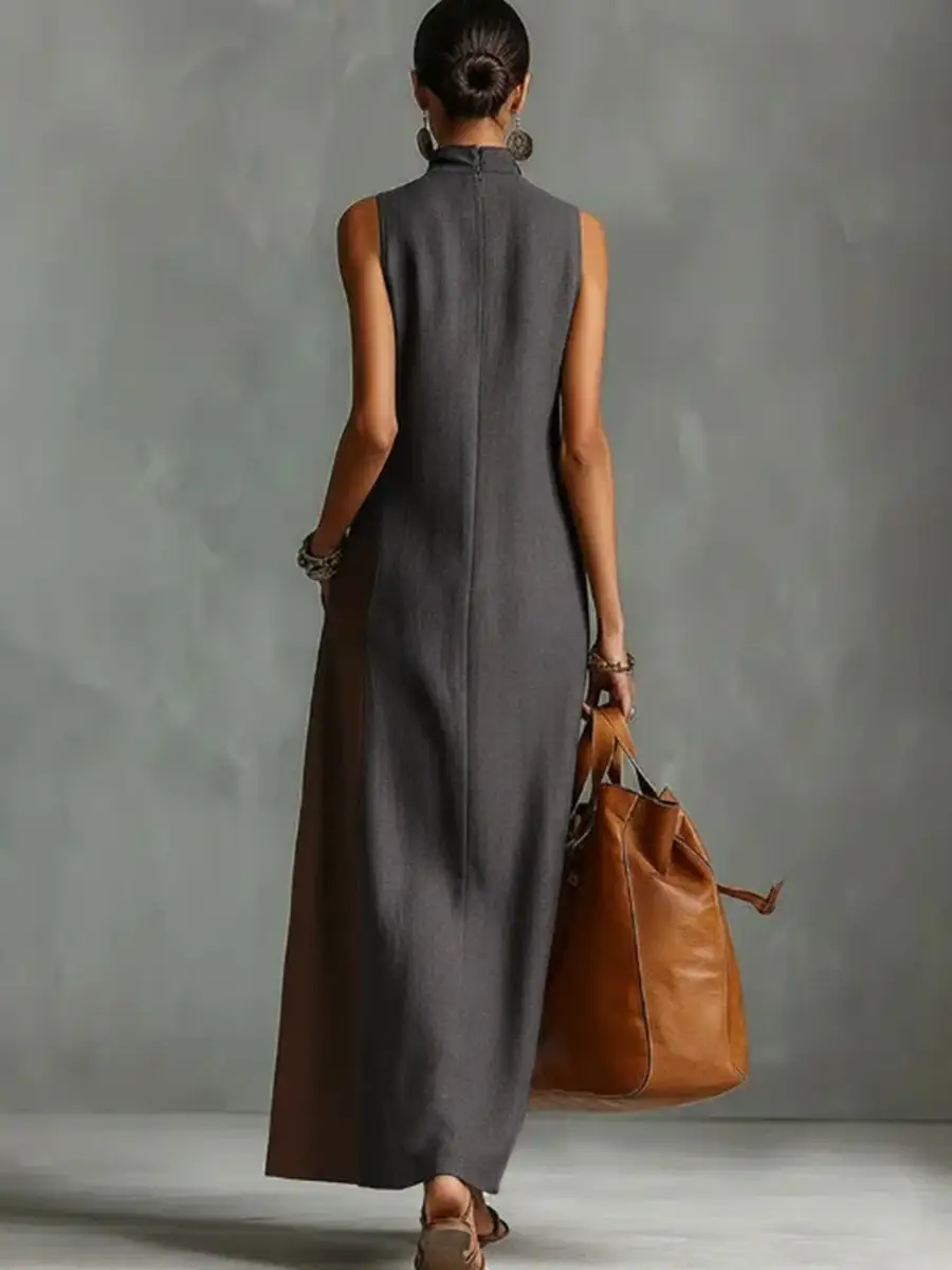 Loose Sleeveless Neck Maxi Dress