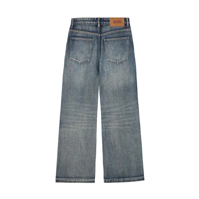 Men's Pleated Denim Jeans