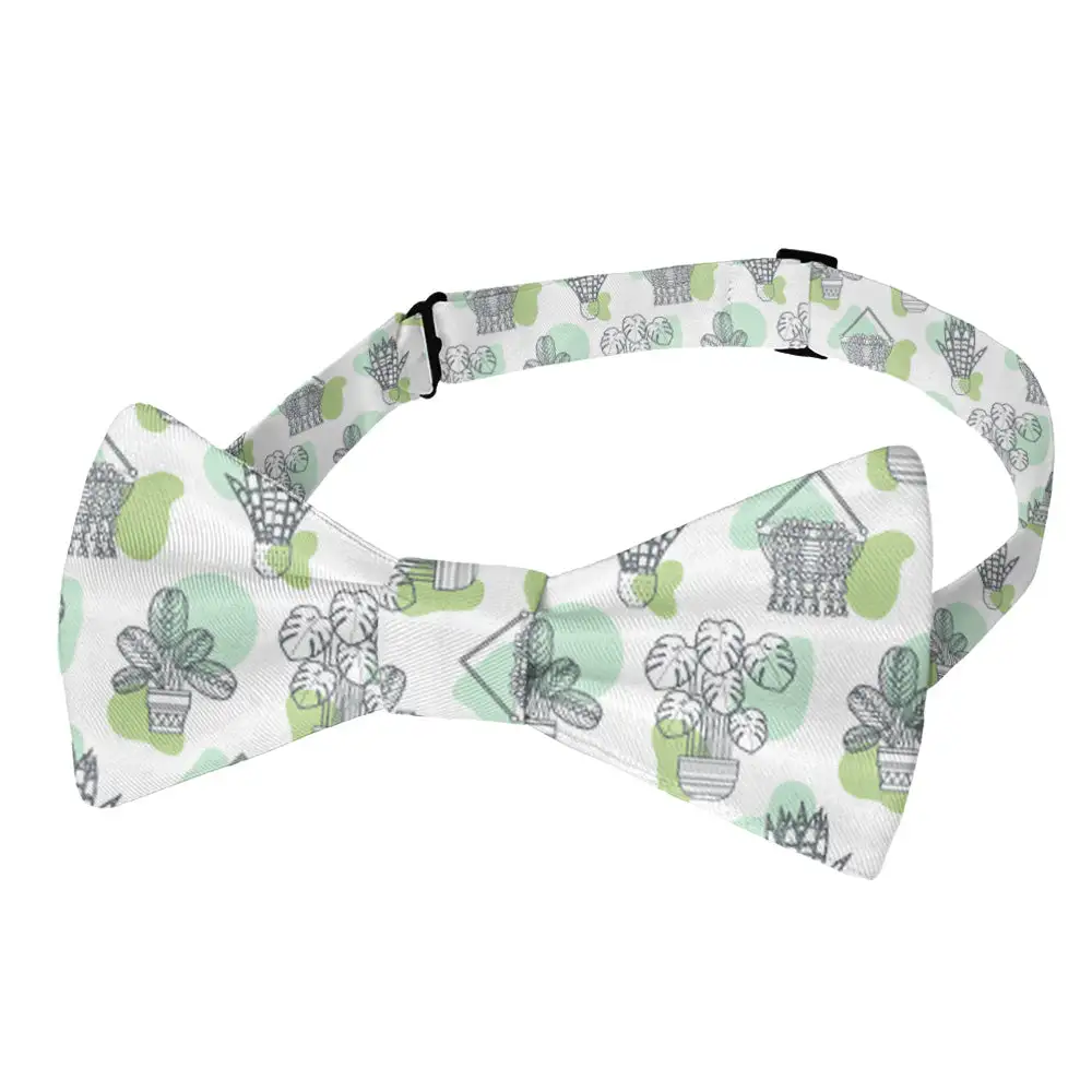 Potted Flow Floral Motif Bow Tie