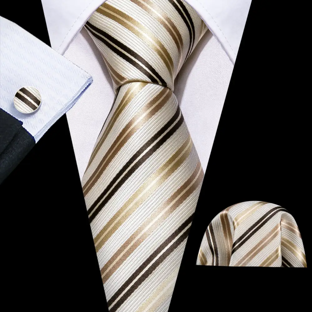 Striped Business Silk Necktie Set