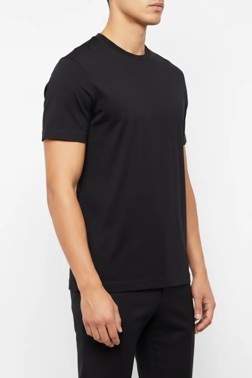 Polished Round Neck Crew Neck Cotton T-Shirt
