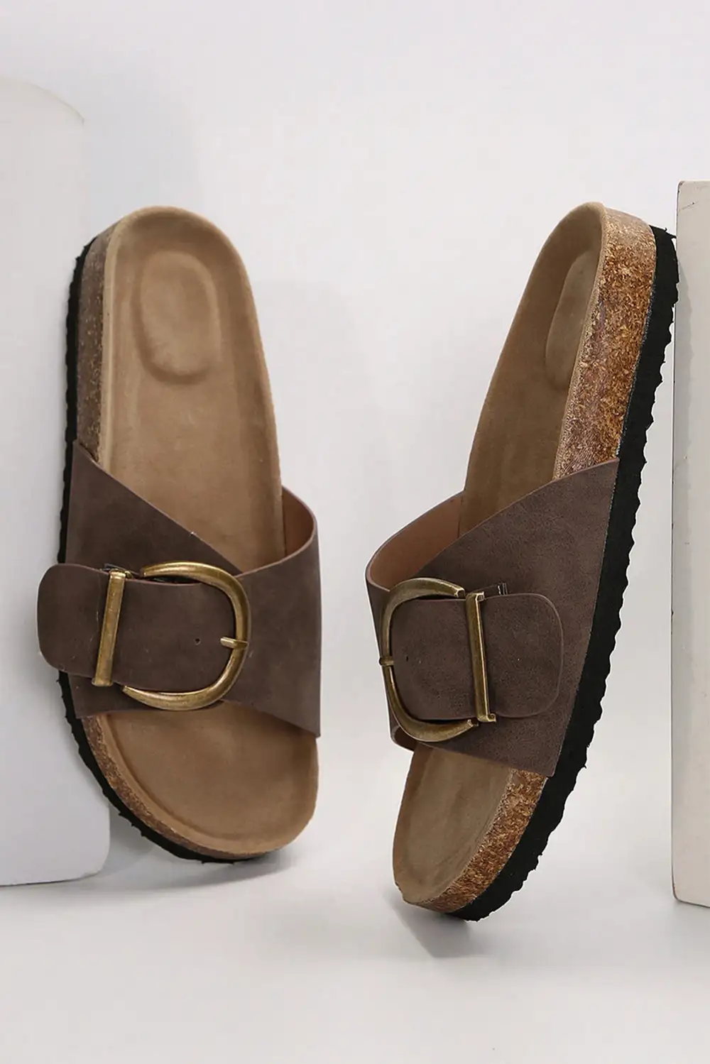 Buckle Suede Thick Sole Sandals