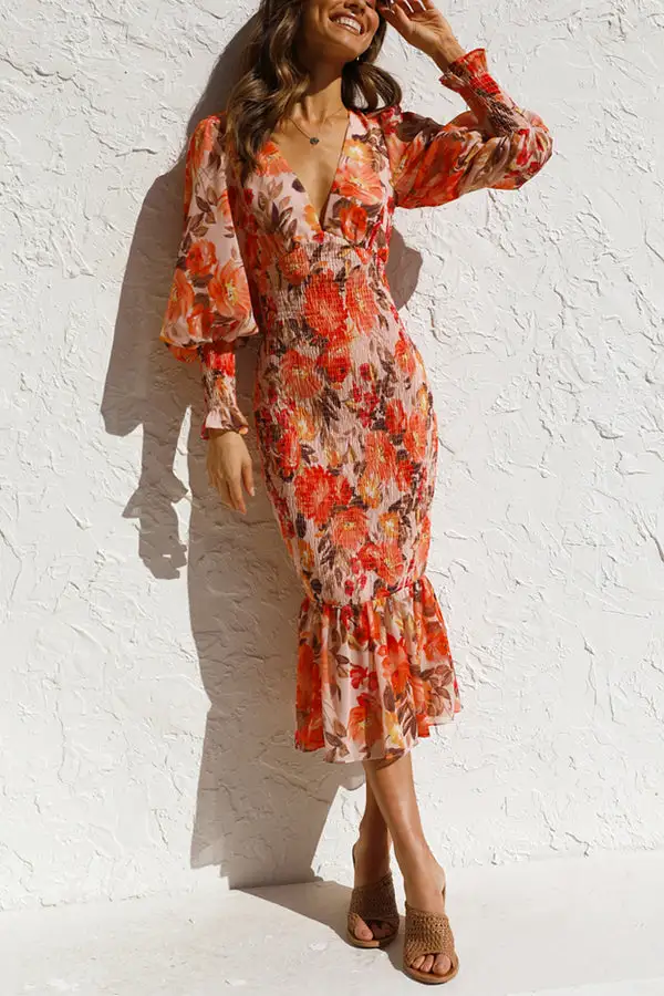 Modern Smocked Coordinating Top And Midi Skirt Set