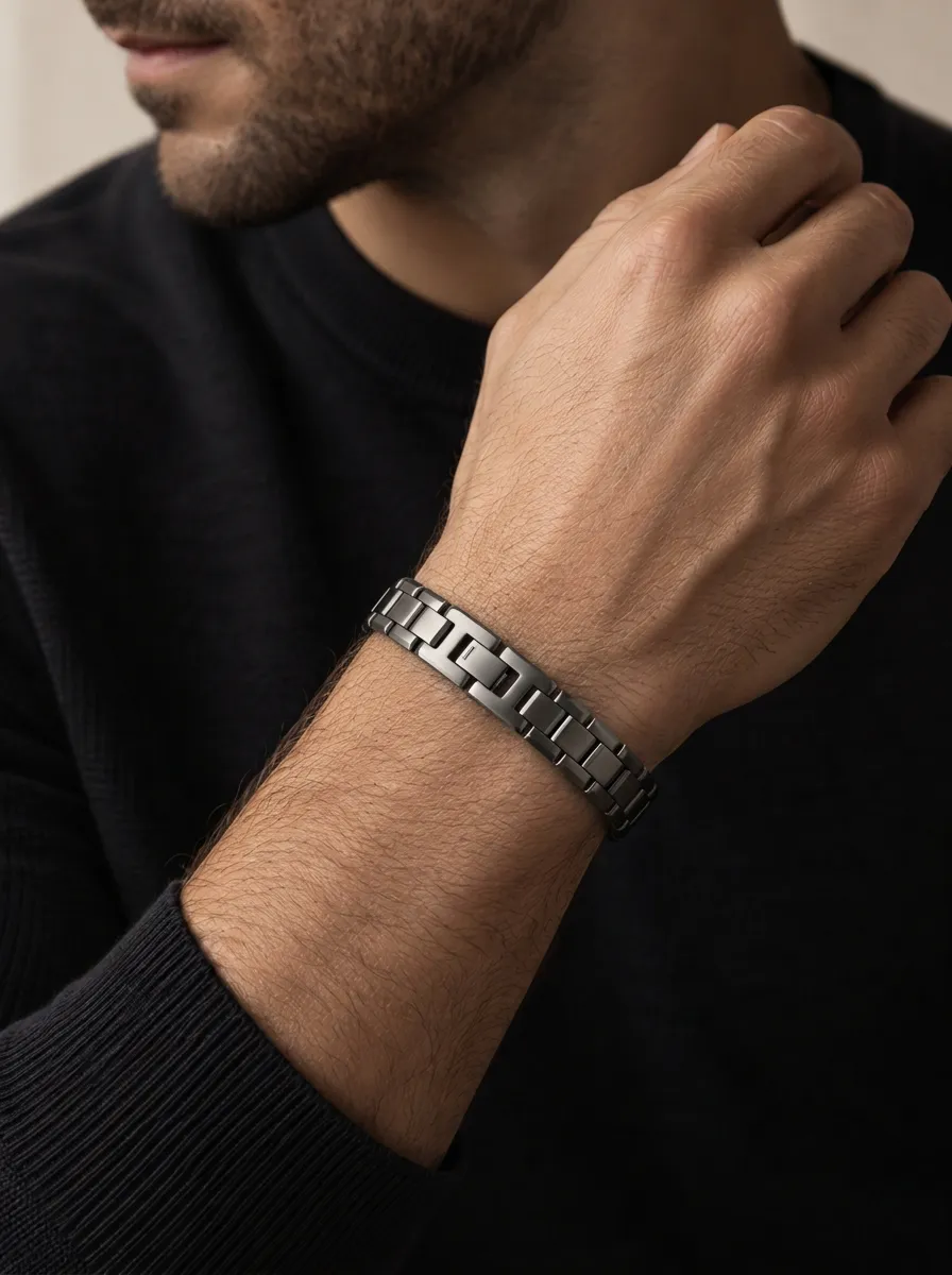 Men's Clean Profile Minimalist Stainless Steel Link Bracelet