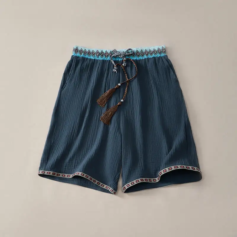 Drawstring Geometric Shorts