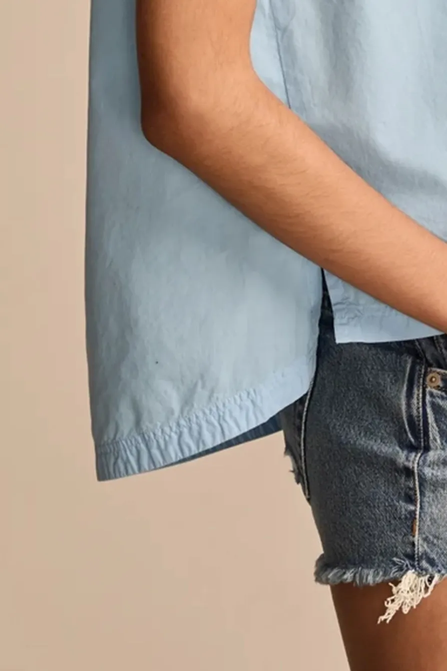 Sleeveless Cotton Tunic Buttondown