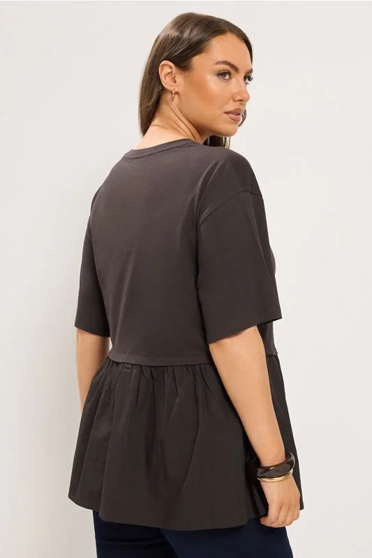 Chocolate Brown Poplin T-Shirt detail 2