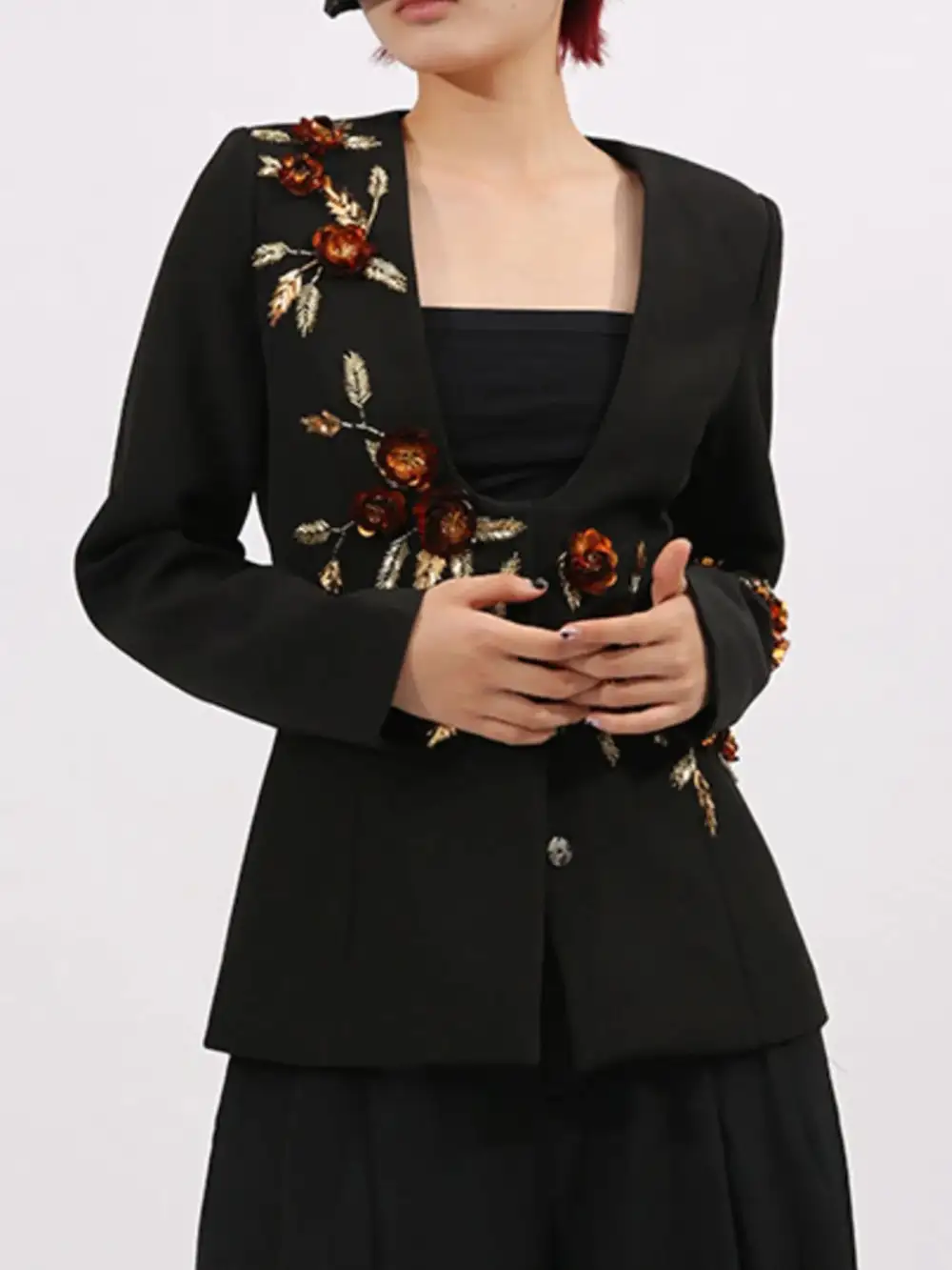 Tailored Refined Long-Sleeve Blazer
