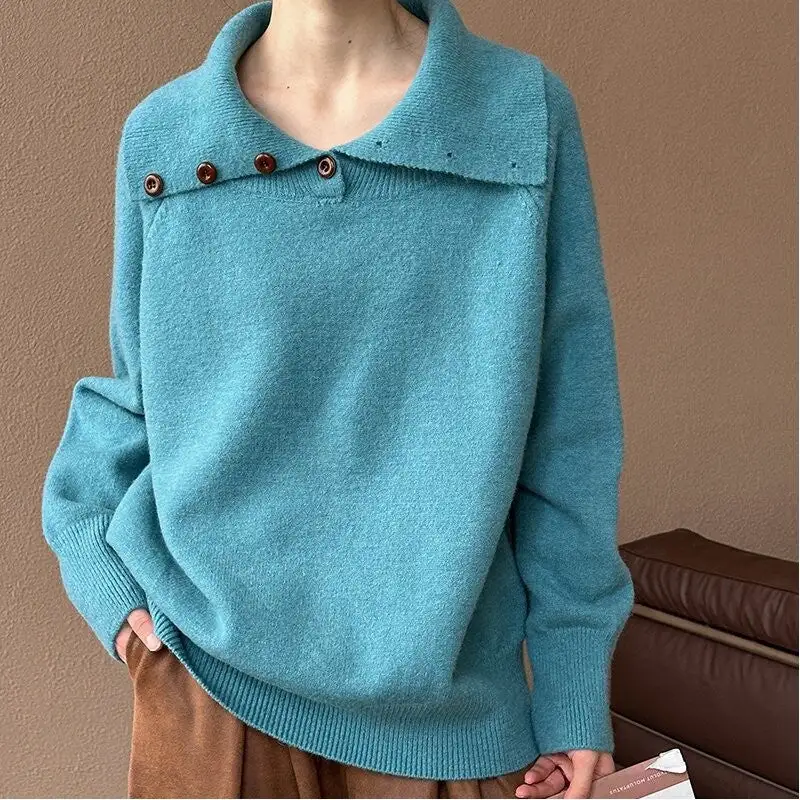 Loose Collar Knit Sweater