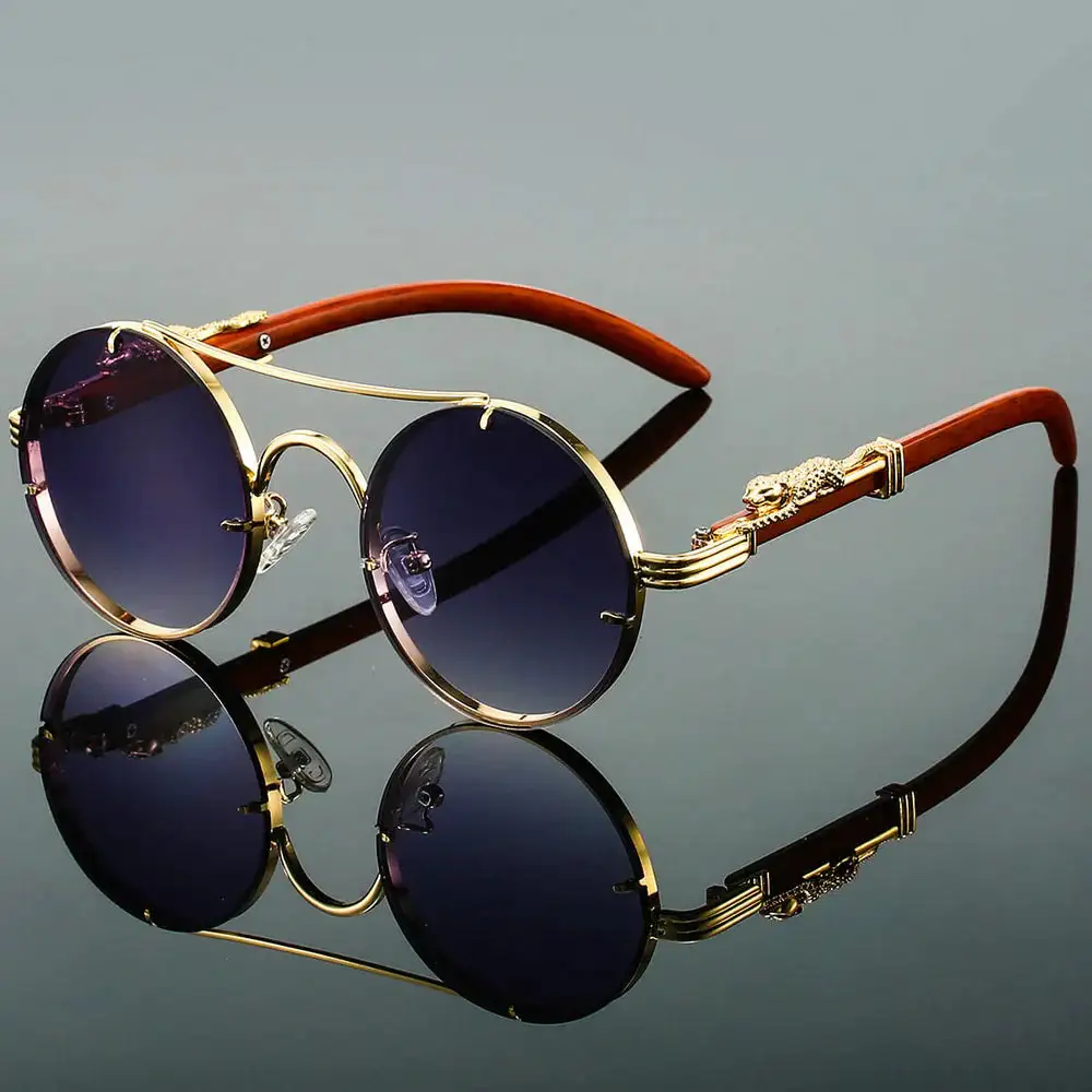 Polished Round Frame Sunglasses