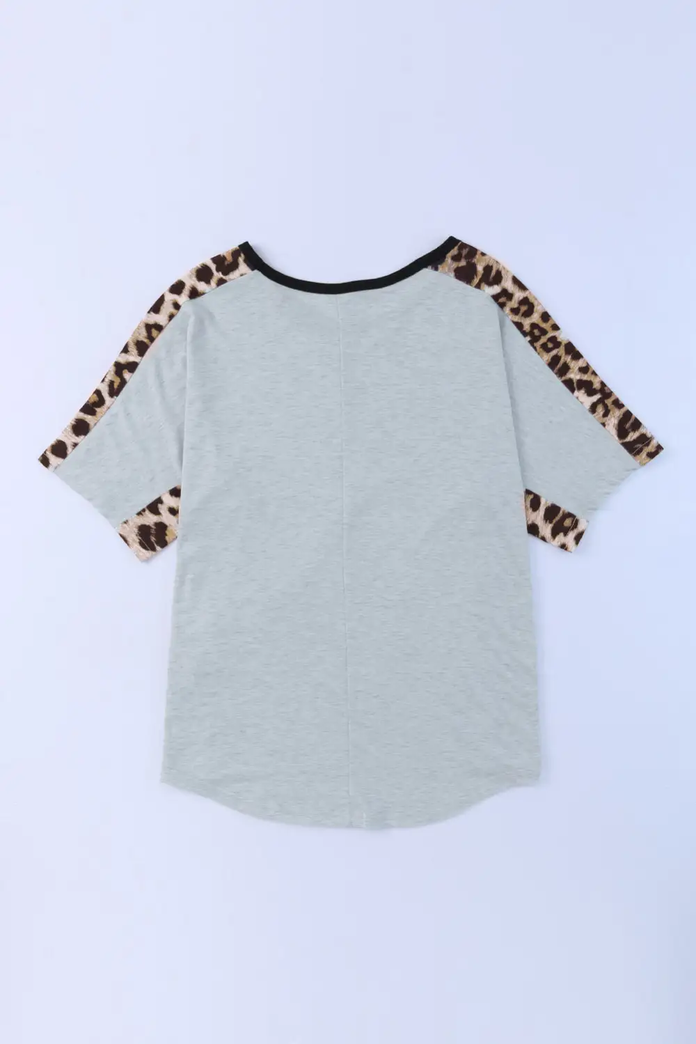 Leopard Splicing O-Neck Short Sleeve