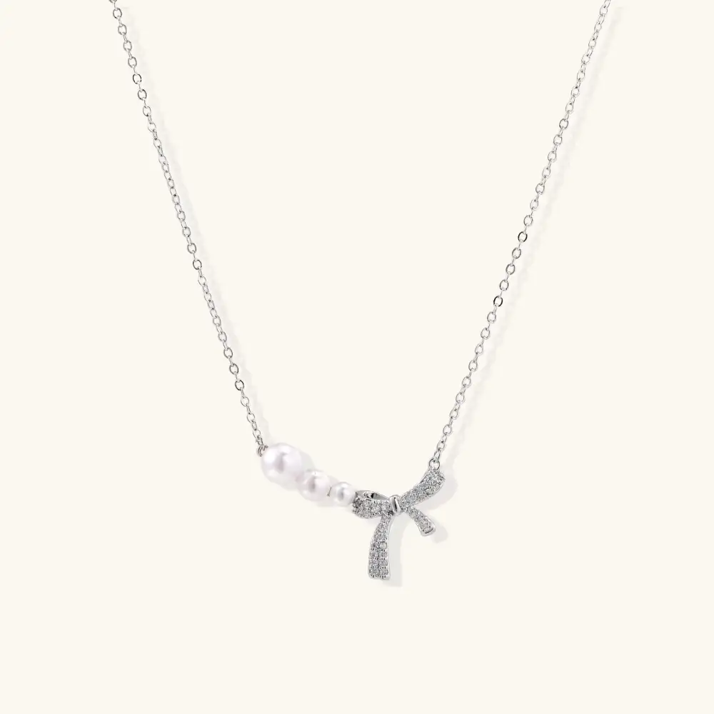 Pearl Bow Necklace