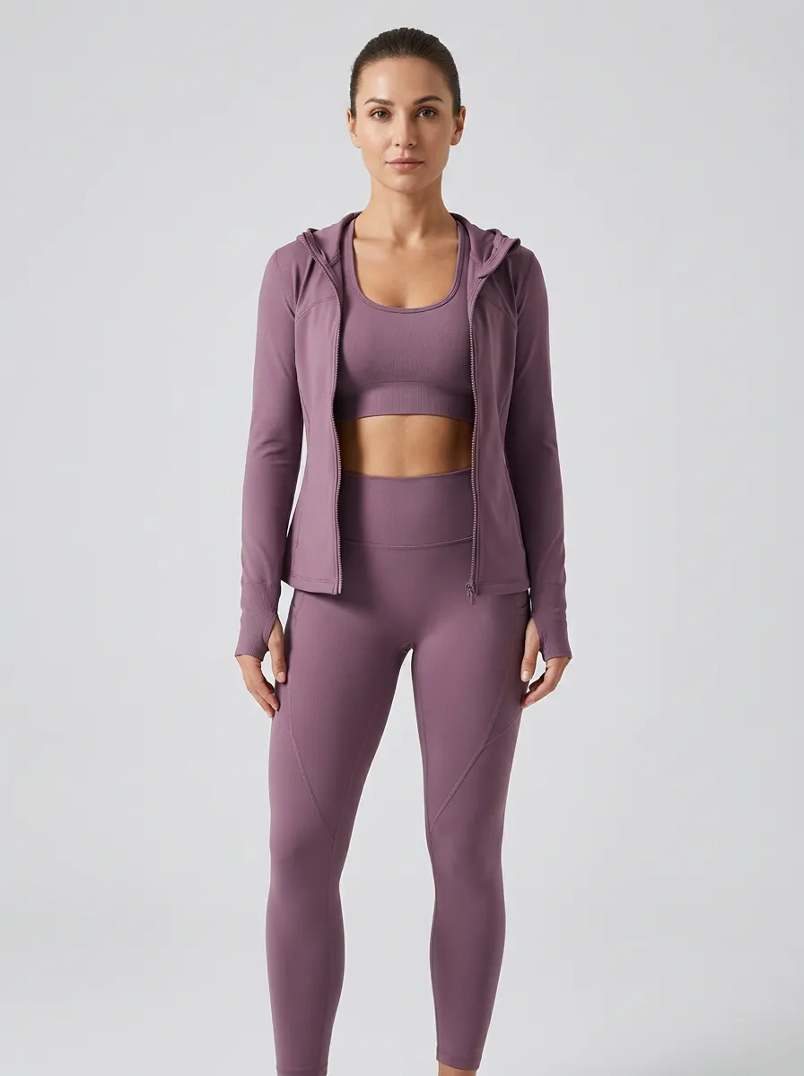 Streetwear Casual Look Women's Three Piece Activewear Set
