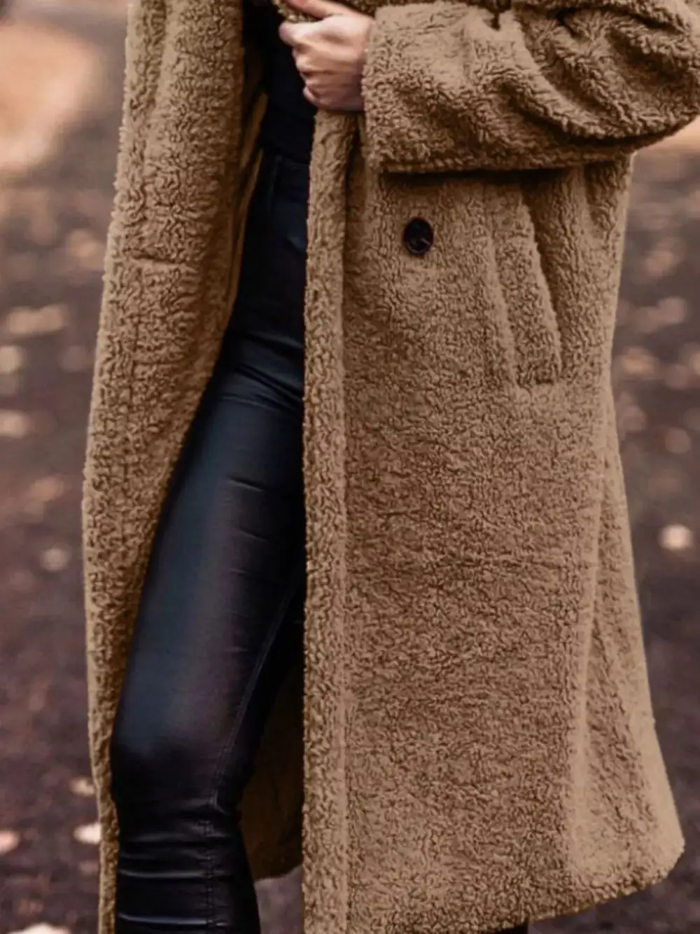 Teddy Bear Hooded Longline Outerwear