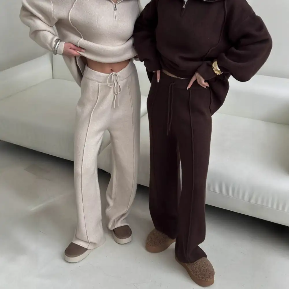Structured Half Zip Sweatshirt And Pants Set