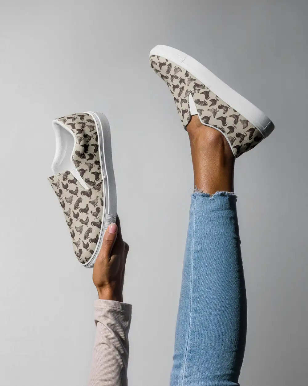 Henhouse Print Slip On Shoes