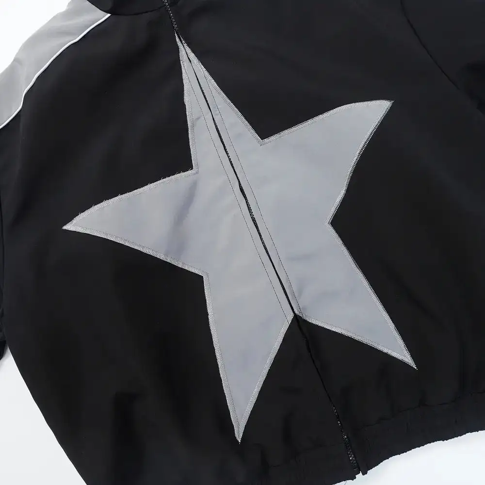 Star Print Zipper Jacket