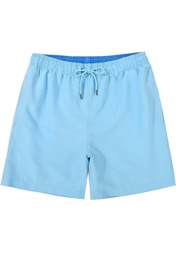 Solid Quick-Dry Swim Trunks