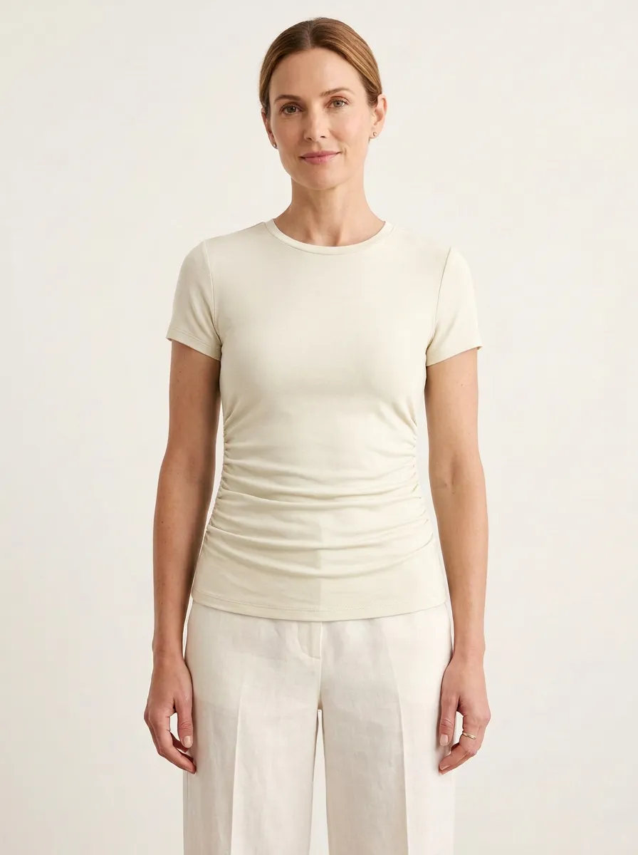 Side-Ruched Ruched T-Shirt