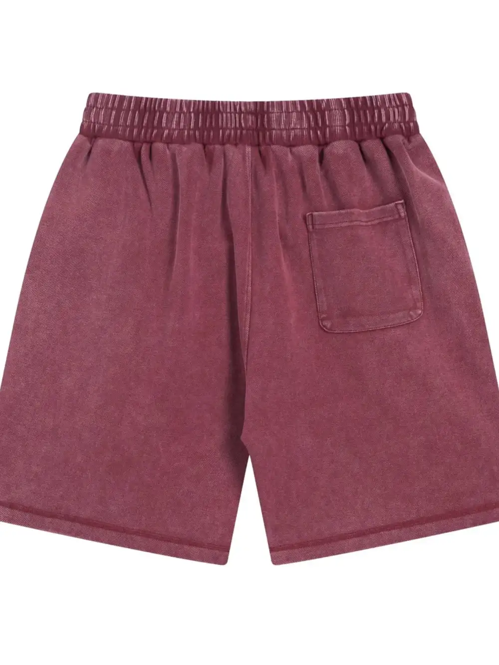 Classic Elastic Waist Pocket Detail Washed Casual Shorts