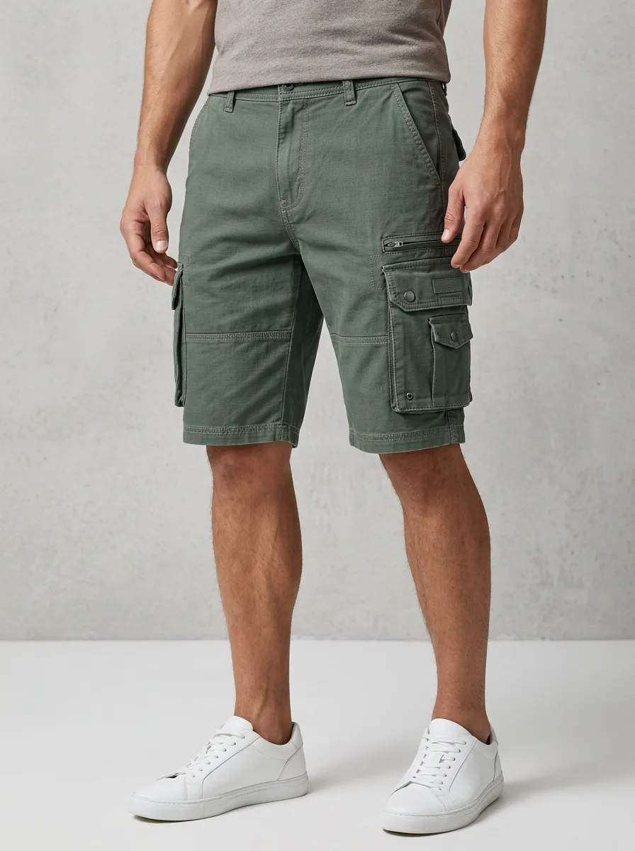 Men's Rugged Cargo Shorts with Multi Pocket Storage for Daily Wear