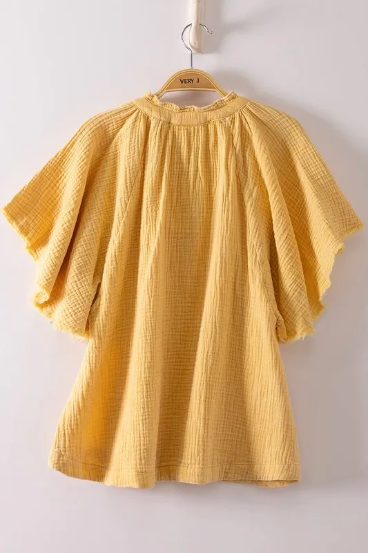 Mineral-Washed Gauze Blouse
