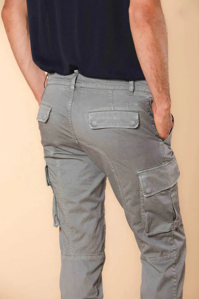 Men's Air Force Blue  Stretch Cotton Slim Fit Large Pocket Overalls