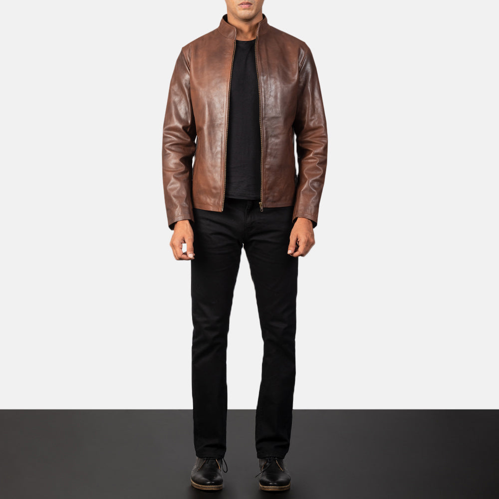 Men's Rugged Casual Biker Leather Jacket