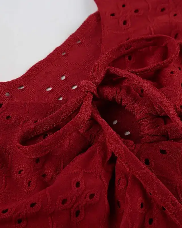 Lace-Trim Knitted Backless Cropped Tank Top