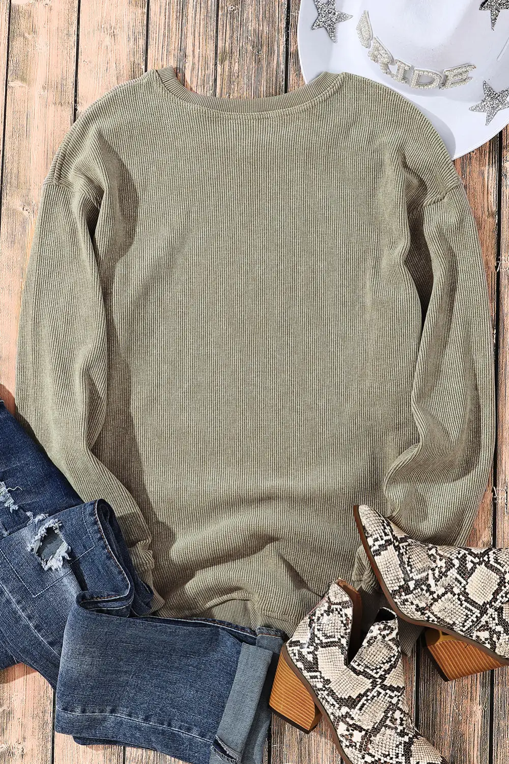 Everyday Ribbed Crewneck Sweatshirt