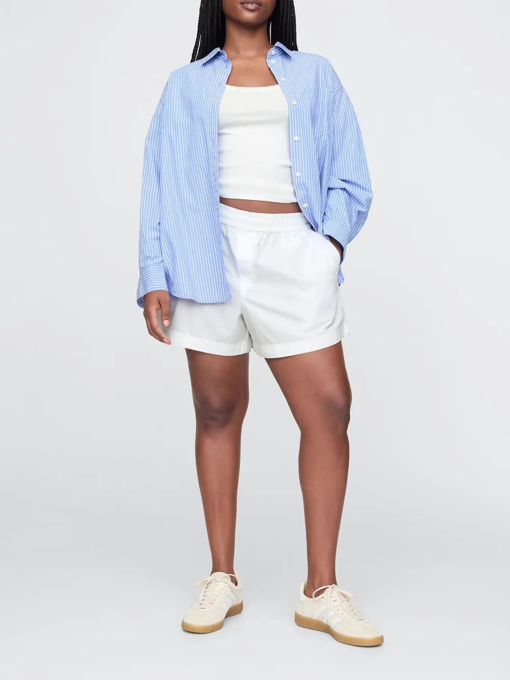 Fine Striped Pure Cotton Shorts