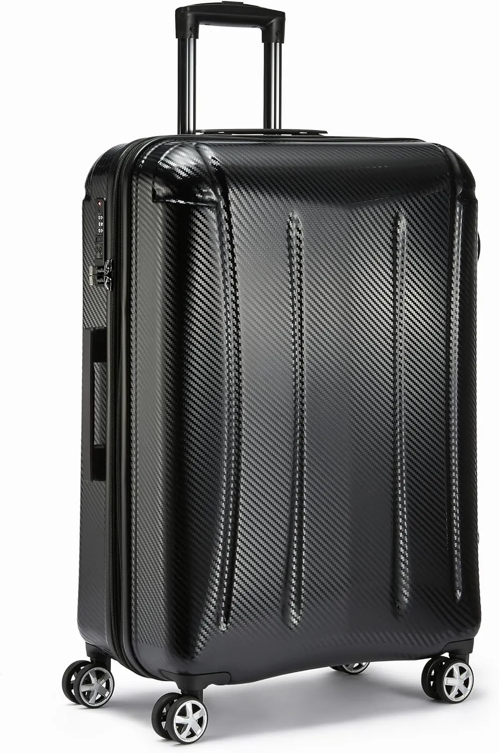 Amazon Basics 30-Inch Hardside Checked Spinner Luggage With TSA Lock, Lightweight Expandable Suitcase, Scratch-Resistant Surface, 8 Multi-directional Wheels, Black