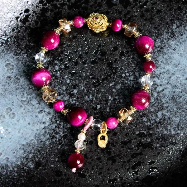 Natural Tiger Eye Tiger Eye Beads Weight Bracelet