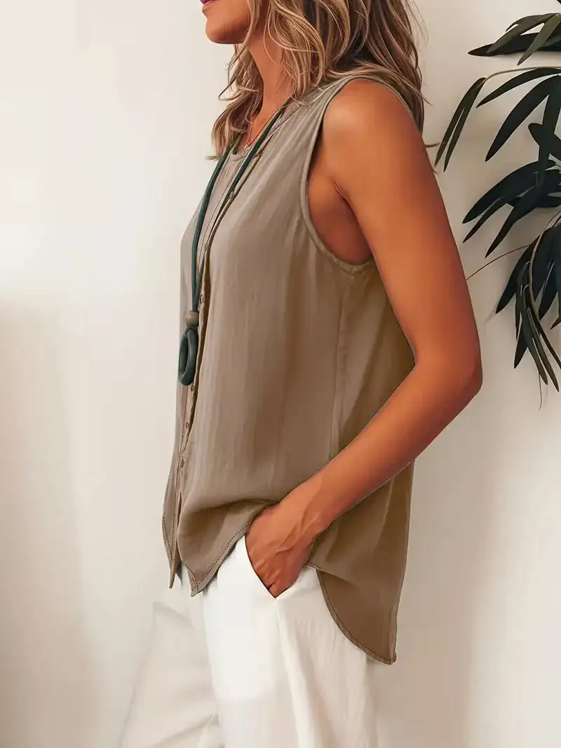 Button Detail Everyday Blouse