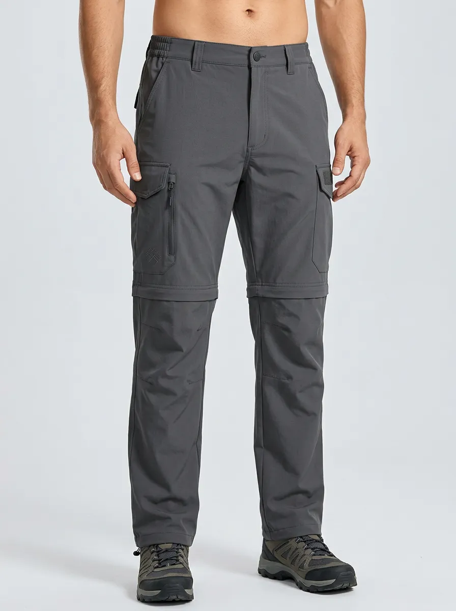 Men's Expedition Outdoor Multi-Pocket Waterproof Zip-Off Tactical Cargo Pants