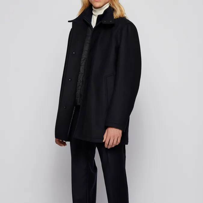 Overcoat Wool-Blend Cashmere-Blend Men's Coat