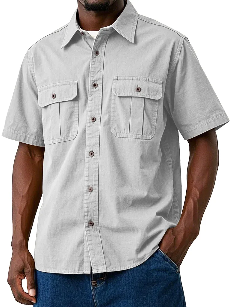 Textured Double Pocket Shirt