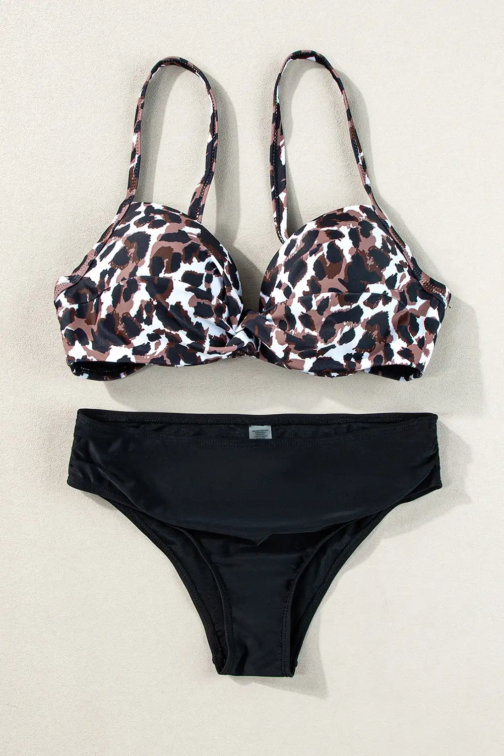 Leopard Sweetheart Neck Bikini Swim Set