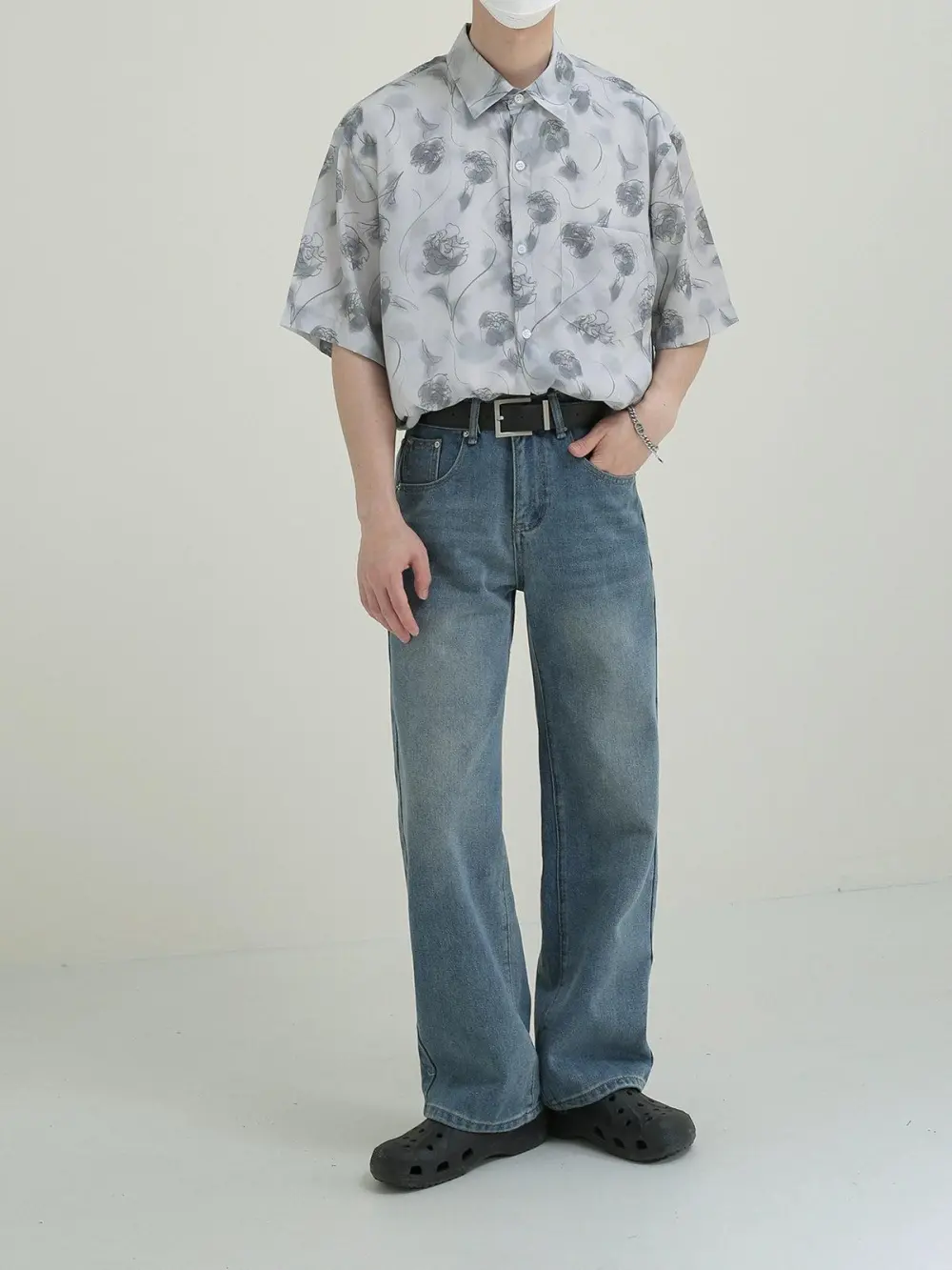 Basic Washed Straight Leg Jeans